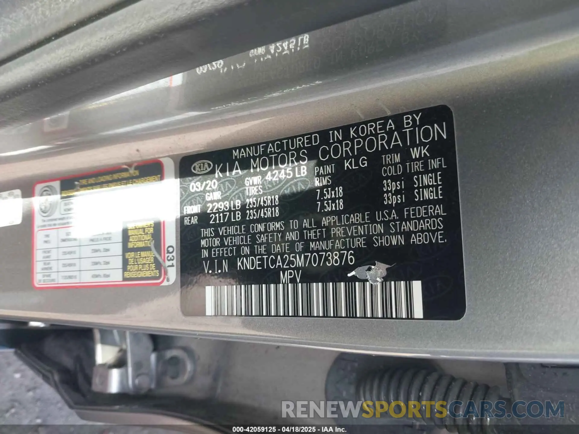 9 Photograph of a damaged car KNDETCA25M7073876 KIA SELTOS 2021