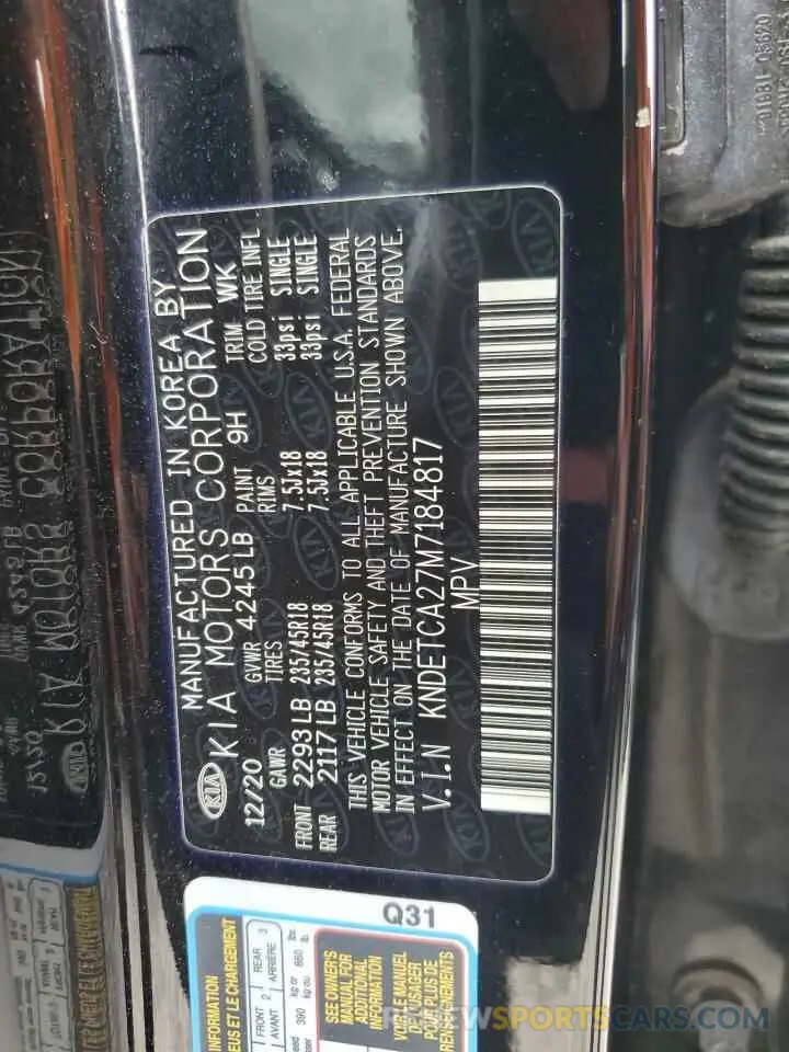 14 Photograph of a damaged car KNDETCA27M7184817 KIA SELTOS 2021