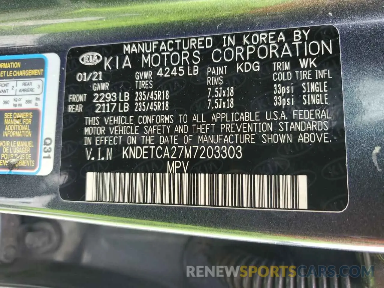 12 Photograph of a damaged car KNDETCA27M7203303 KIA SELTOS 2021