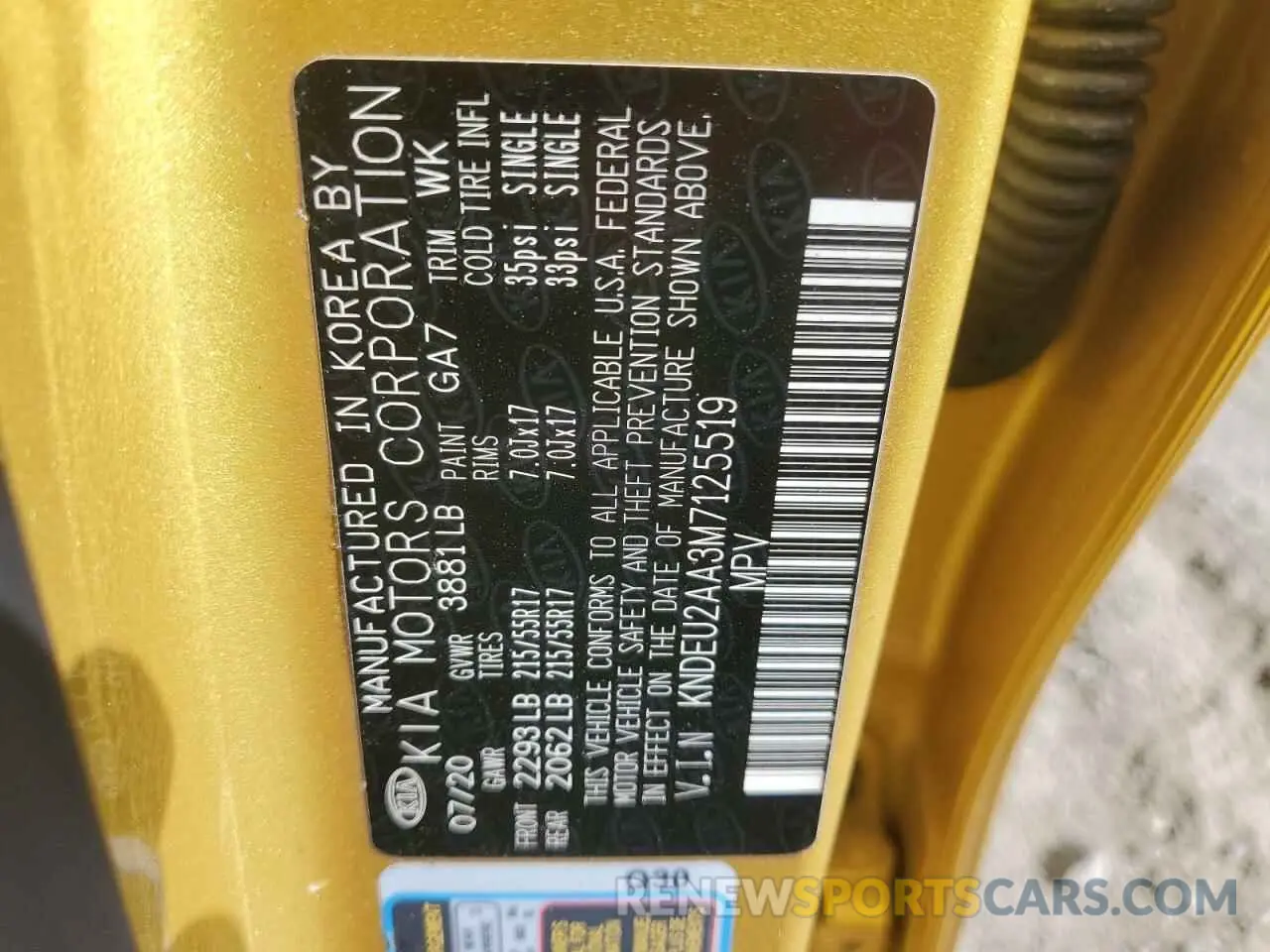 13 Photograph of a damaged car KNDEU2AA3M7125519 KIA SELTOS 2021