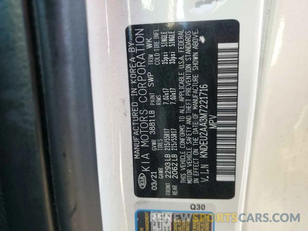 13 Photograph of a damaged car KNDEU2AA3M7221716 KIA SELTOS 2021