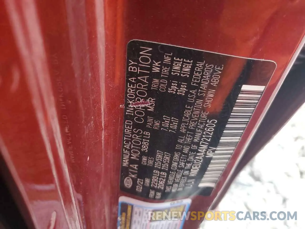 15 Photograph of a damaged car KNDEU2AA4M7212605 KIA SELTOS 2021
