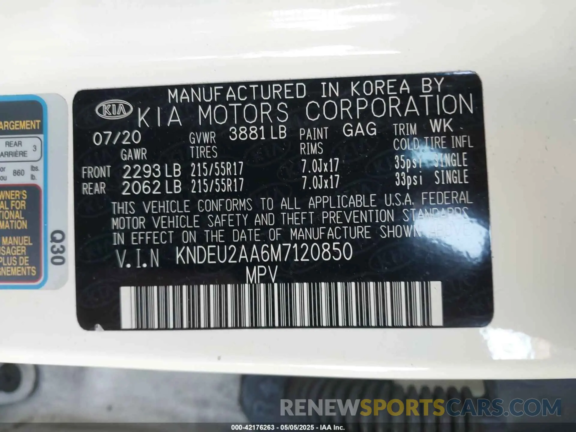 9 Photograph of a damaged car KNDEU2AA6M7120850 KIA SELTOS 2021