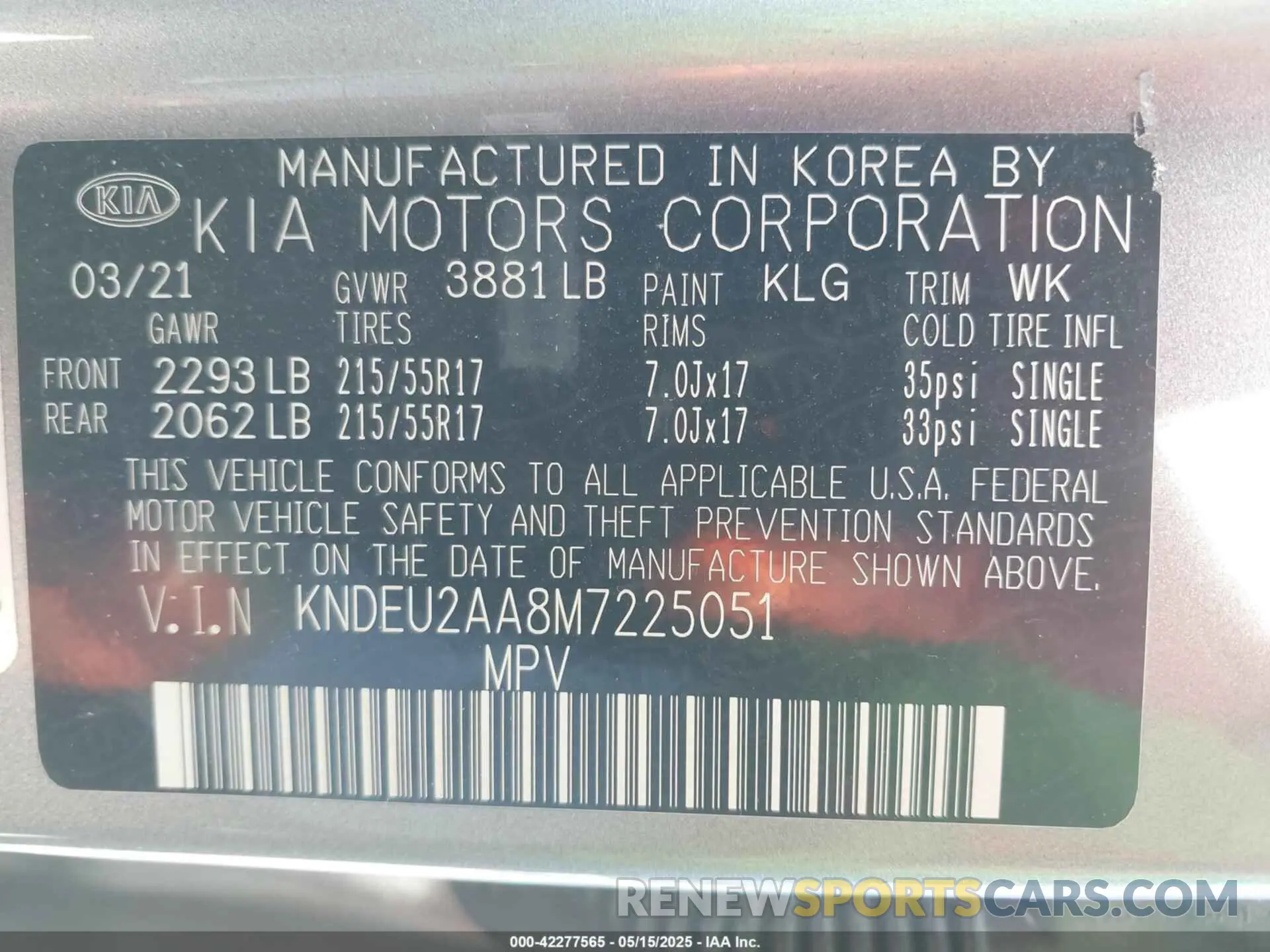 9 Photograph of a damaged car KNDEU2AA8M7225051 KIA SELTOS 2021