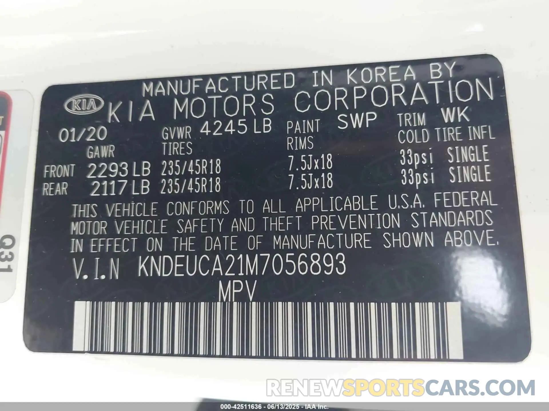 9 Photograph of a damaged car KNDEUCA21M7056893 KIA SELTOS 2021