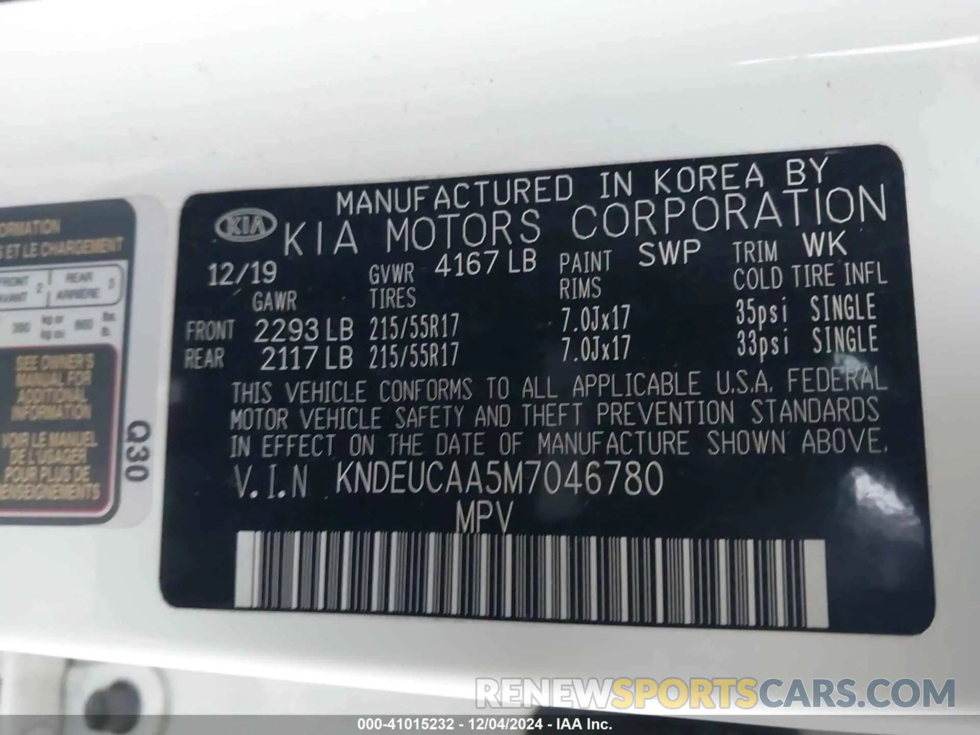 9 Photograph of a damaged car KNDEUCAA5M7046780 KIA SELTOS 2021