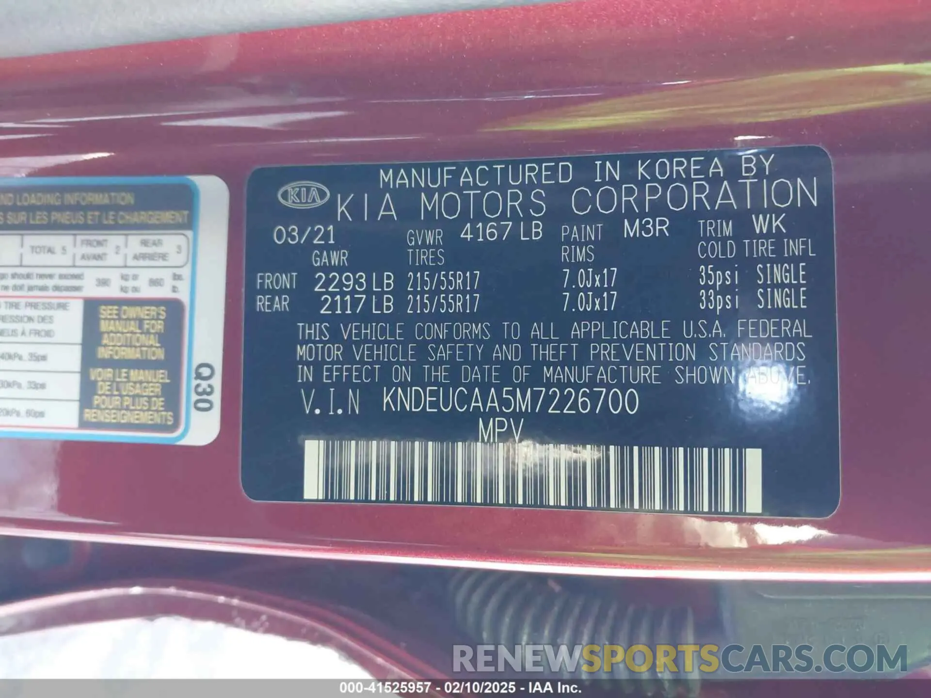 9 Photograph of a damaged car KNDEUCAA5M7226700 KIA SELTOS 2021