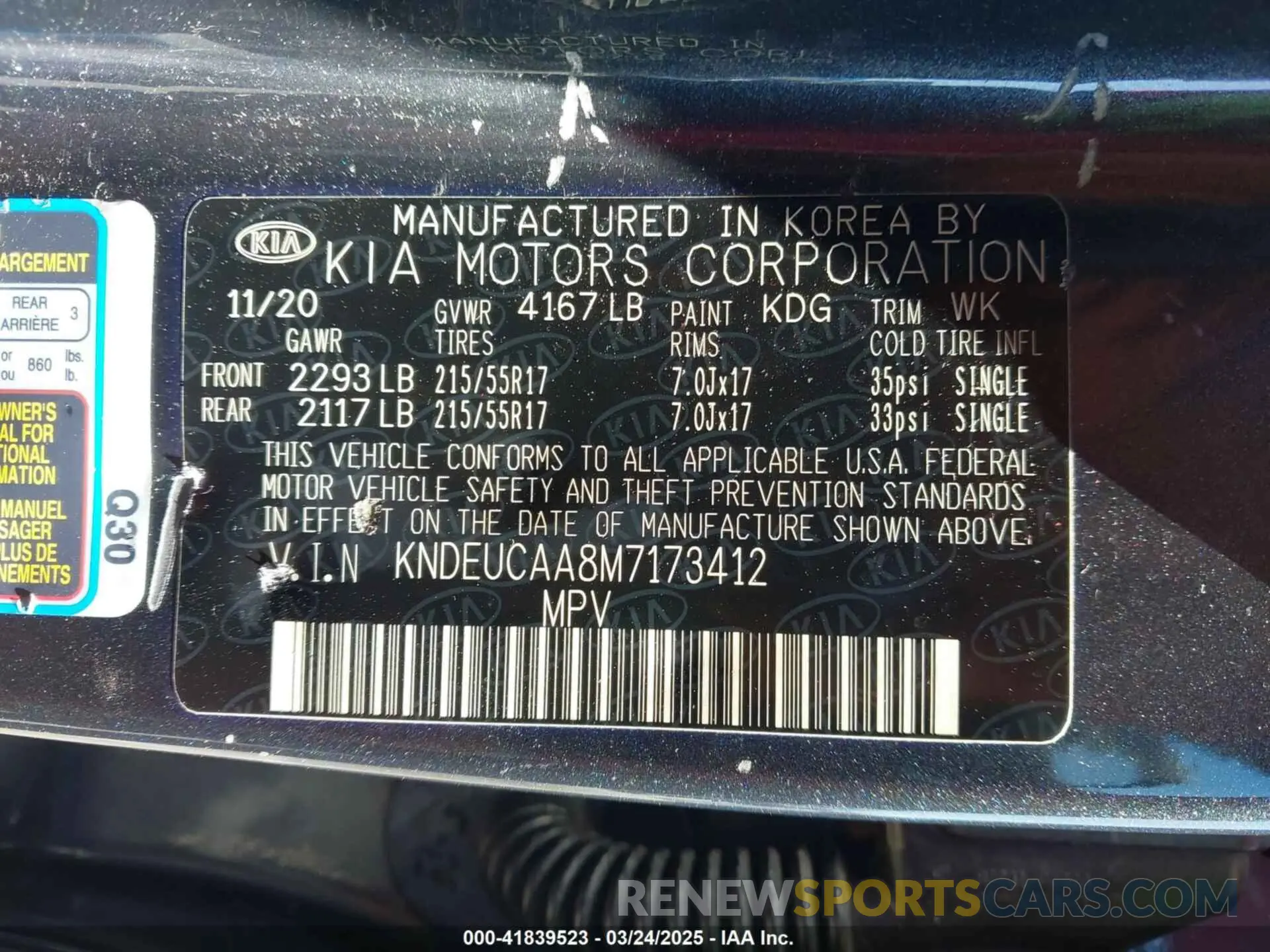 9 Photograph of a damaged car KNDEUCAA8M7173412 KIA SELTOS 2021