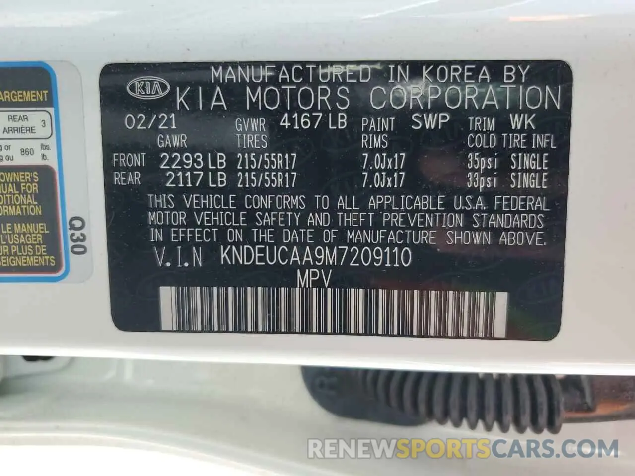 13 Photograph of a damaged car KNDEUCAA9M7209110 KIA SELTOS 2021