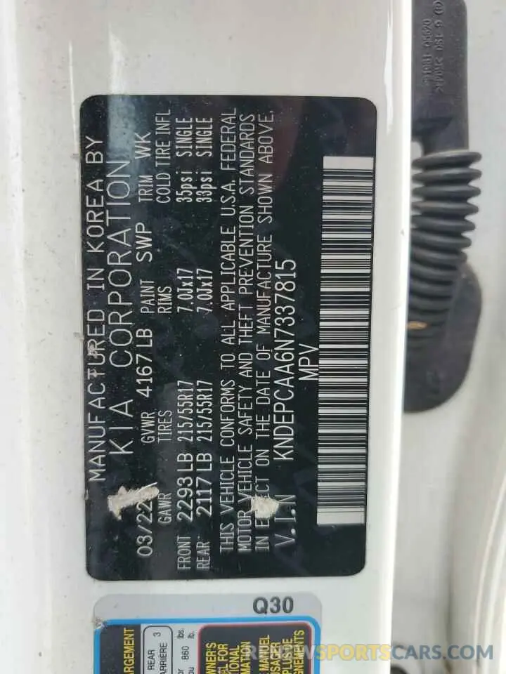 15 Photograph of a damaged car KNDEPCAA6N7337815 KIA SELTOS 2022