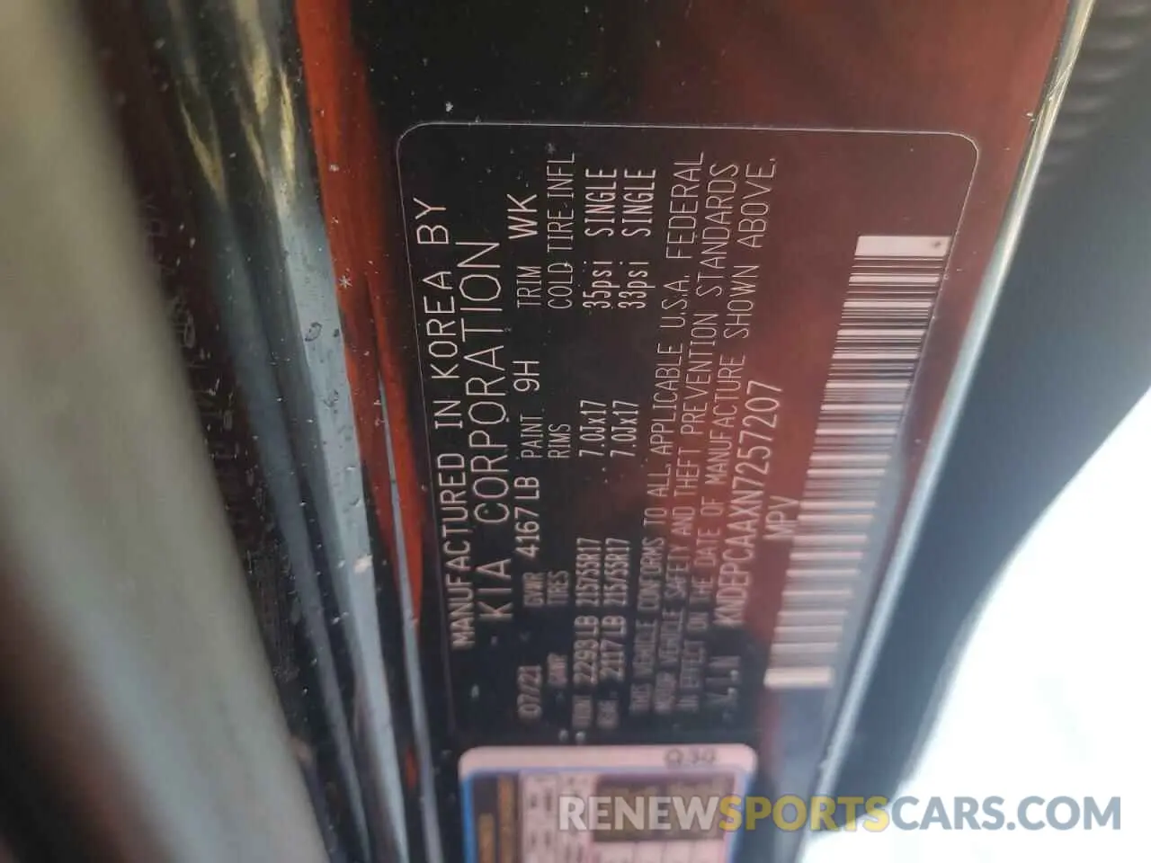 15 Photograph of a damaged car KNDEPCAAXN7257207 KIA SELTOS 2022