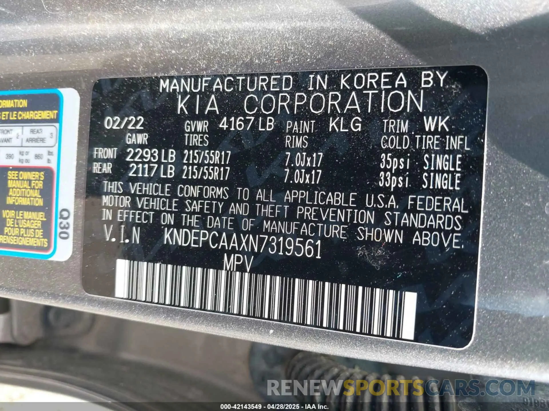 9 Photograph of a damaged car KNDEPCAAXN7319561 KIA SELTOS 2022