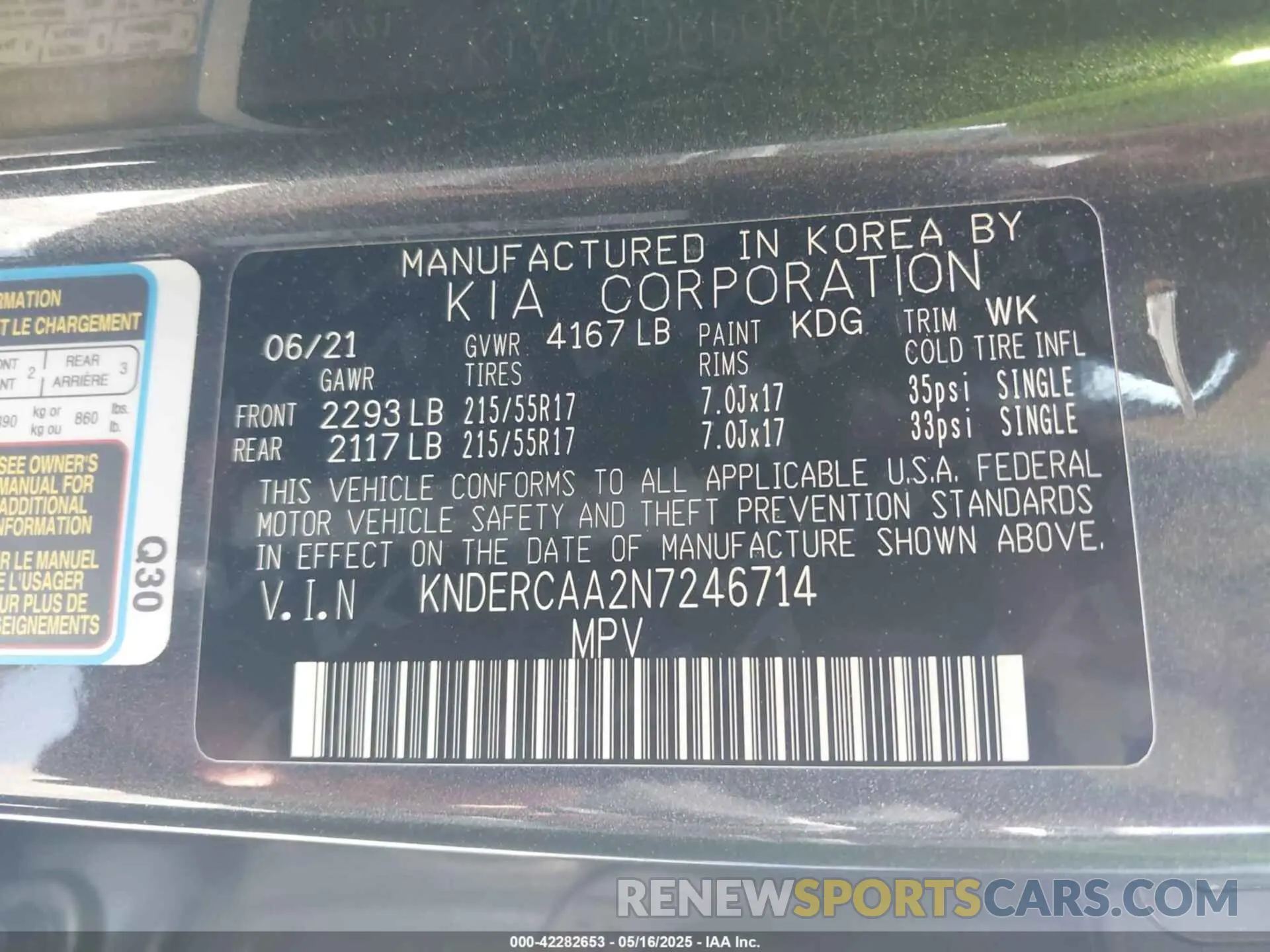 9 Photograph of a damaged car KNDERCAA2N7246714 KIA SELTOS 2022
