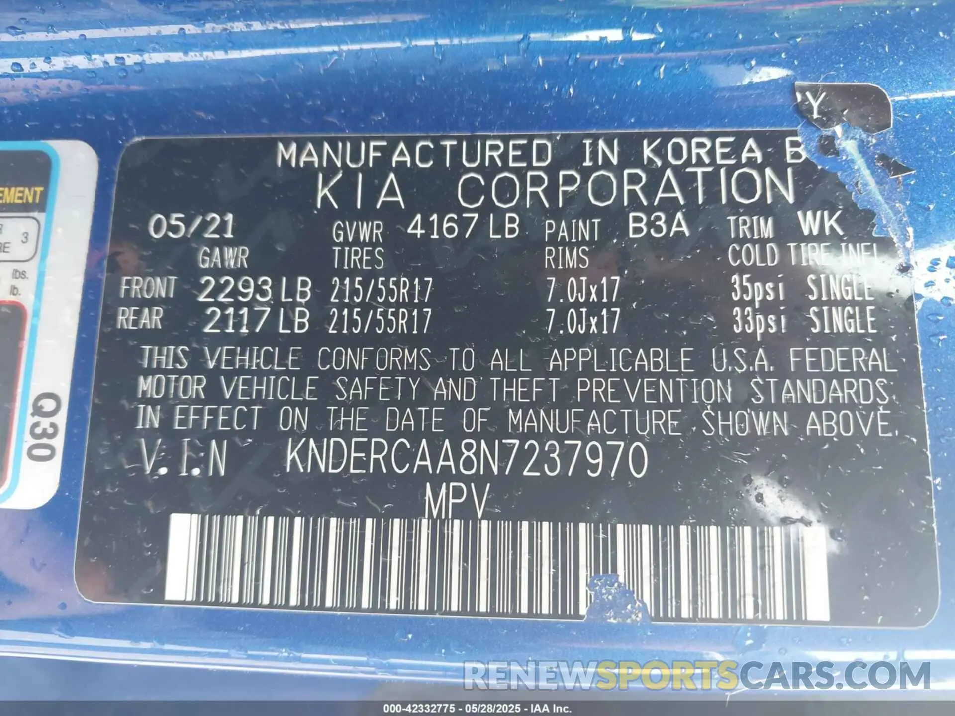 9 Photograph of a damaged car KNDERCAA8N7237970 KIA SELTOS 2022