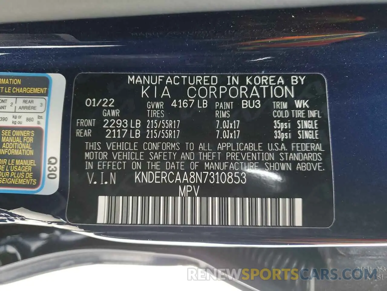 13 Photograph of a damaged car KNDERCAA8N7310853 KIA SELTOS 2022