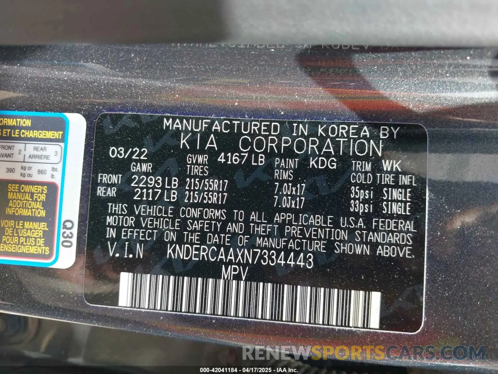 9 Photograph of a damaged car KNDERCAAXN7334443 KIA SELTOS 2022