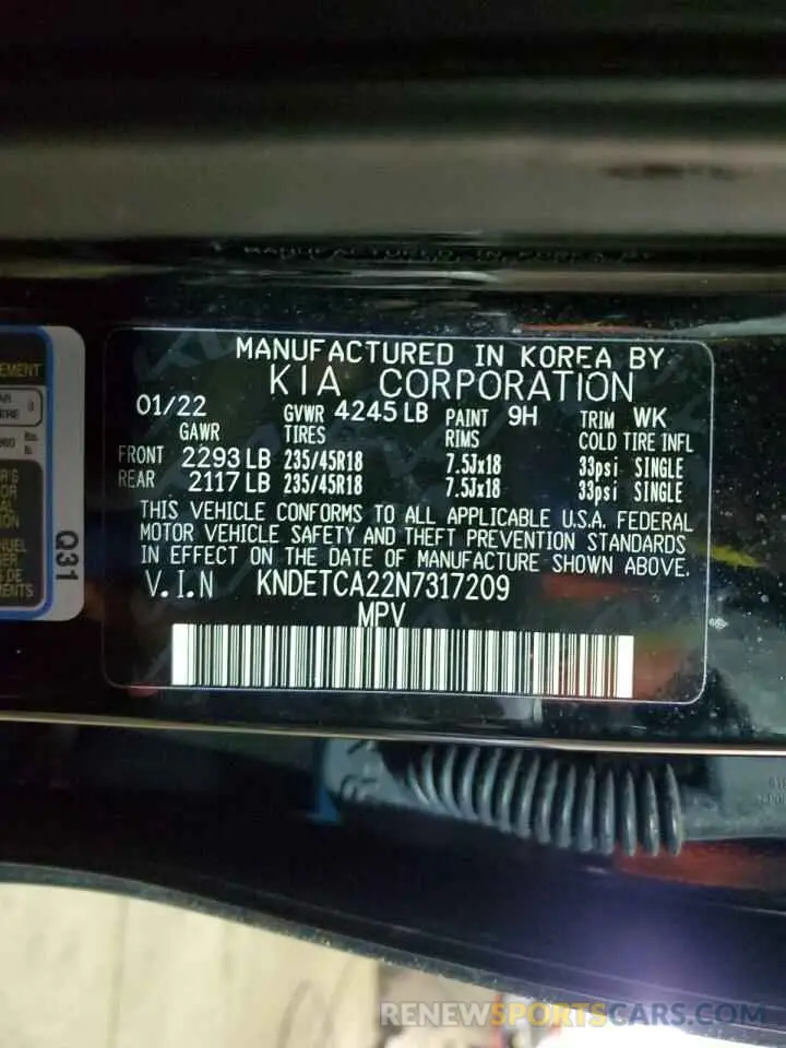 14 Photograph of a damaged car KNDETCA22N7317209 KIA SELTOS 2022
