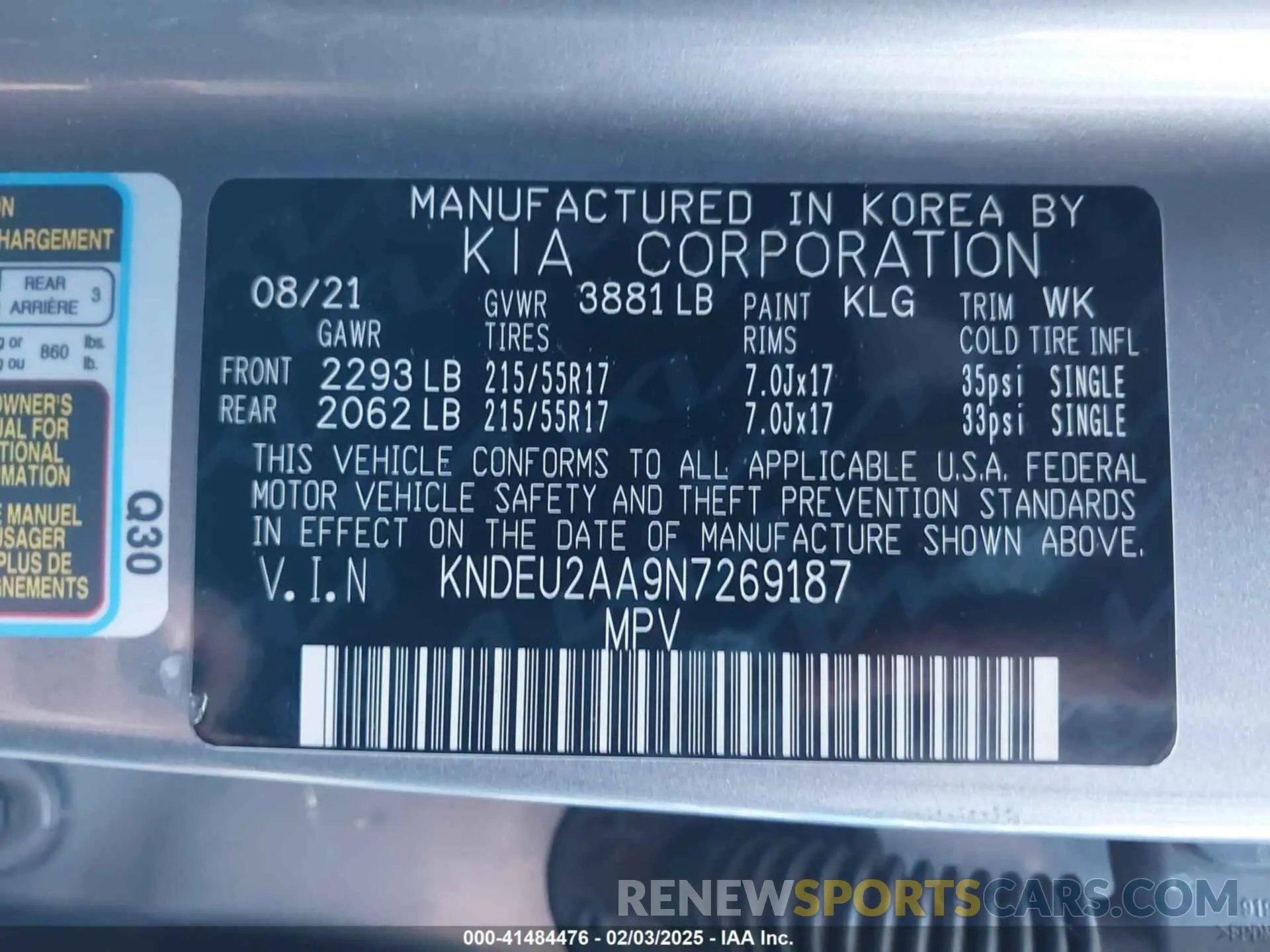 9 Photograph of a damaged car KNDEU2AA9N7269187 KIA SELTOS 2022