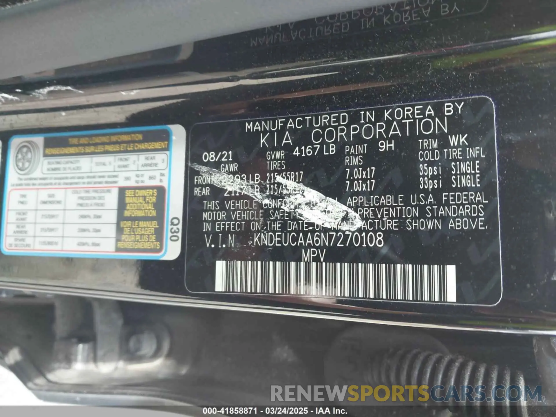 9 Photograph of a damaged car KNDEUCAA6N7270108 KIA SELTOS 2022