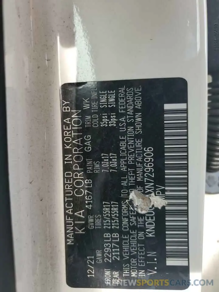 13 Photograph of a damaged car KNDEUCAAXN7296906 KIA SELTOS 2022