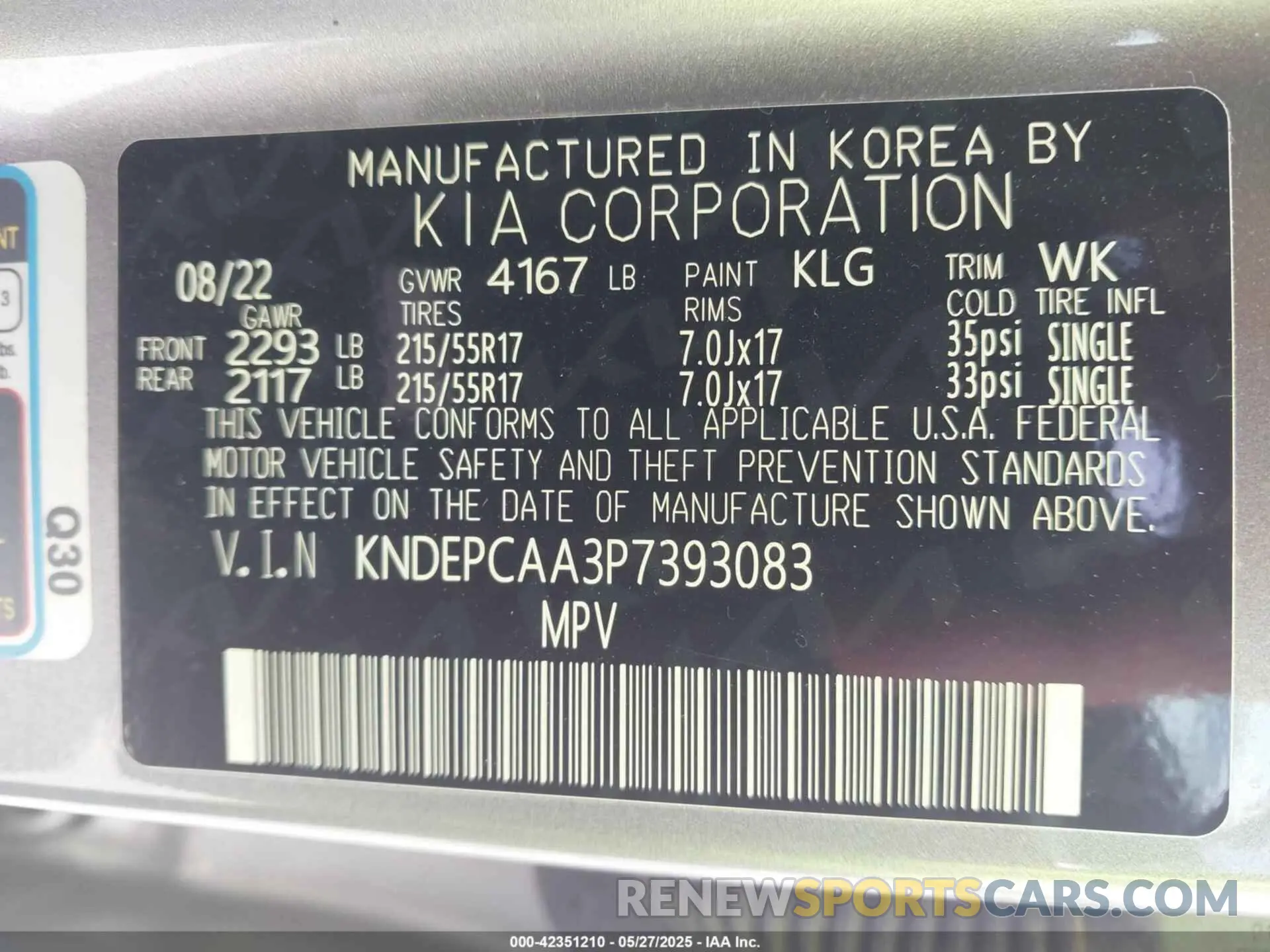 9 Photograph of a damaged car KNDEPCAA3P7393083 KIA SELTOS 2023