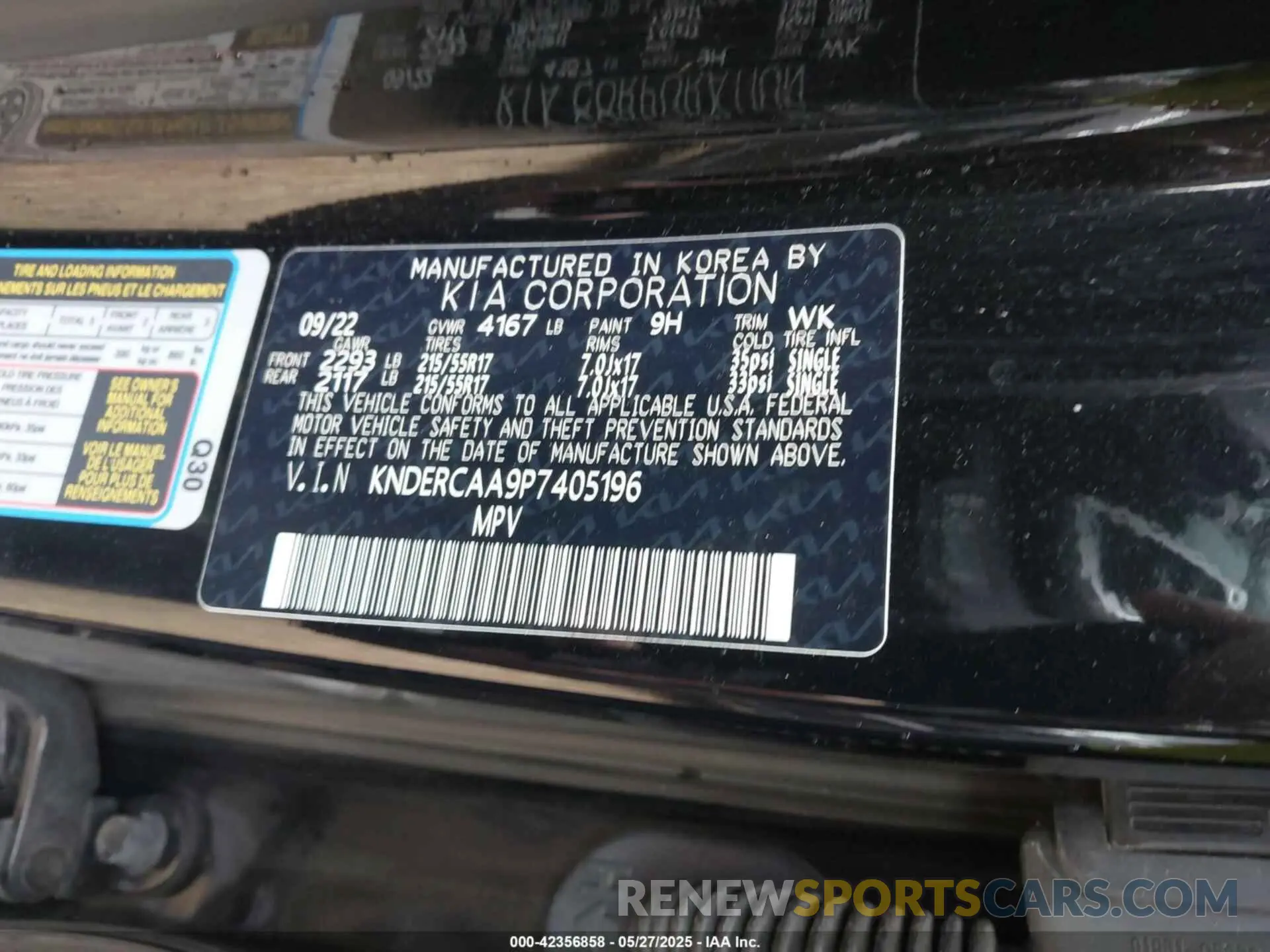 9 Photograph of a damaged car KNDERCAA9P7405196 KIA SELTOS 2023