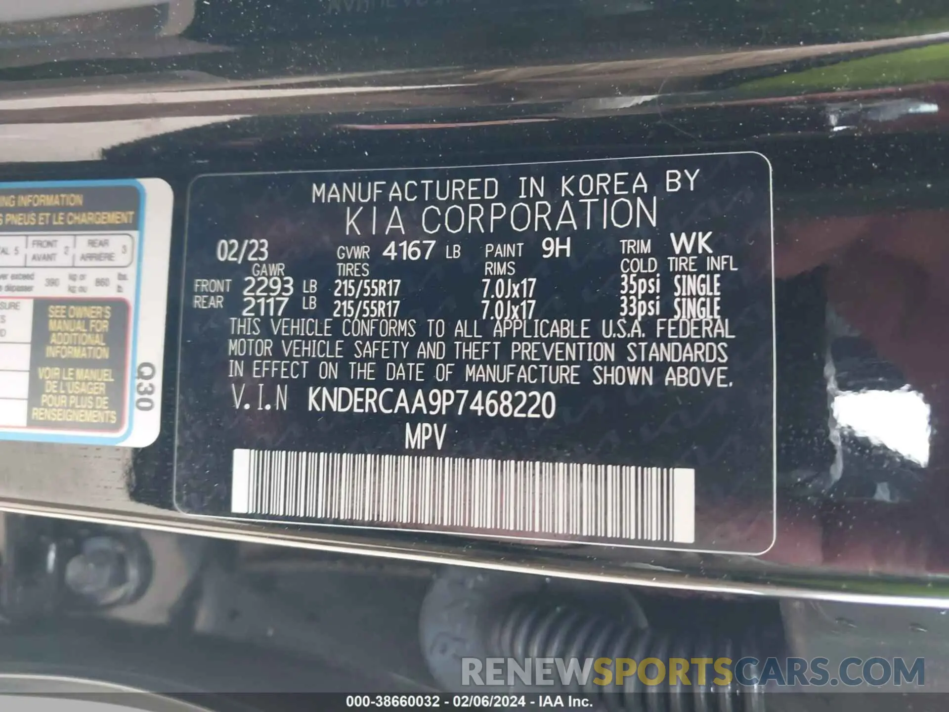 9 Photograph of a damaged car KNDERCAA9P7468220 KIA SELTOS 2023