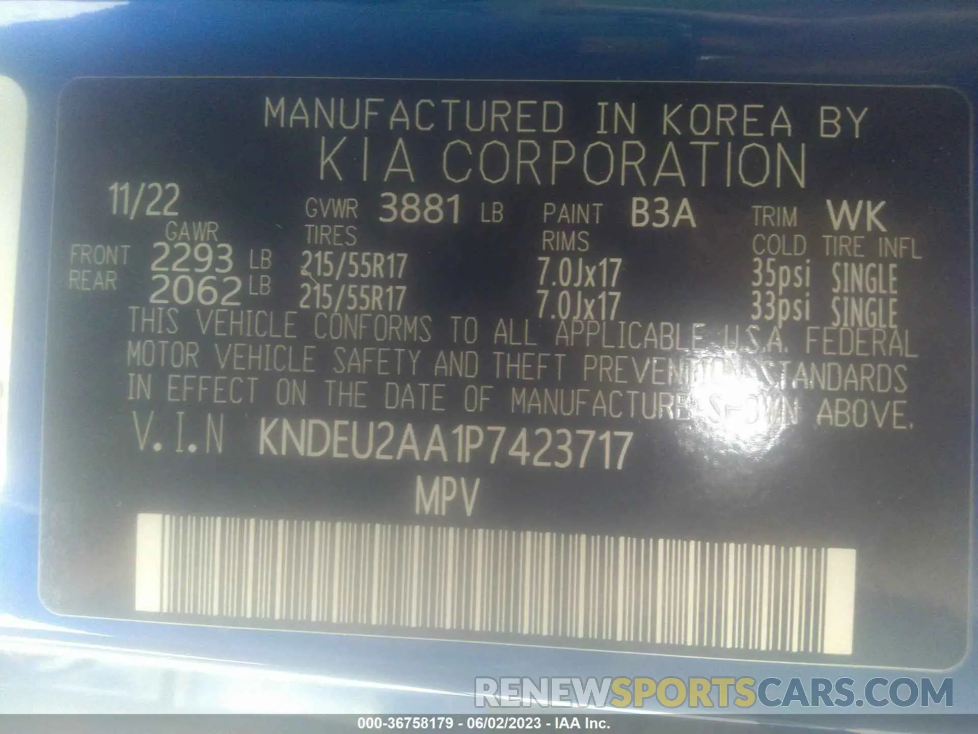 9 Photograph of a damaged car KNDEU2AA1P7423717 KIA SELTOS 2023