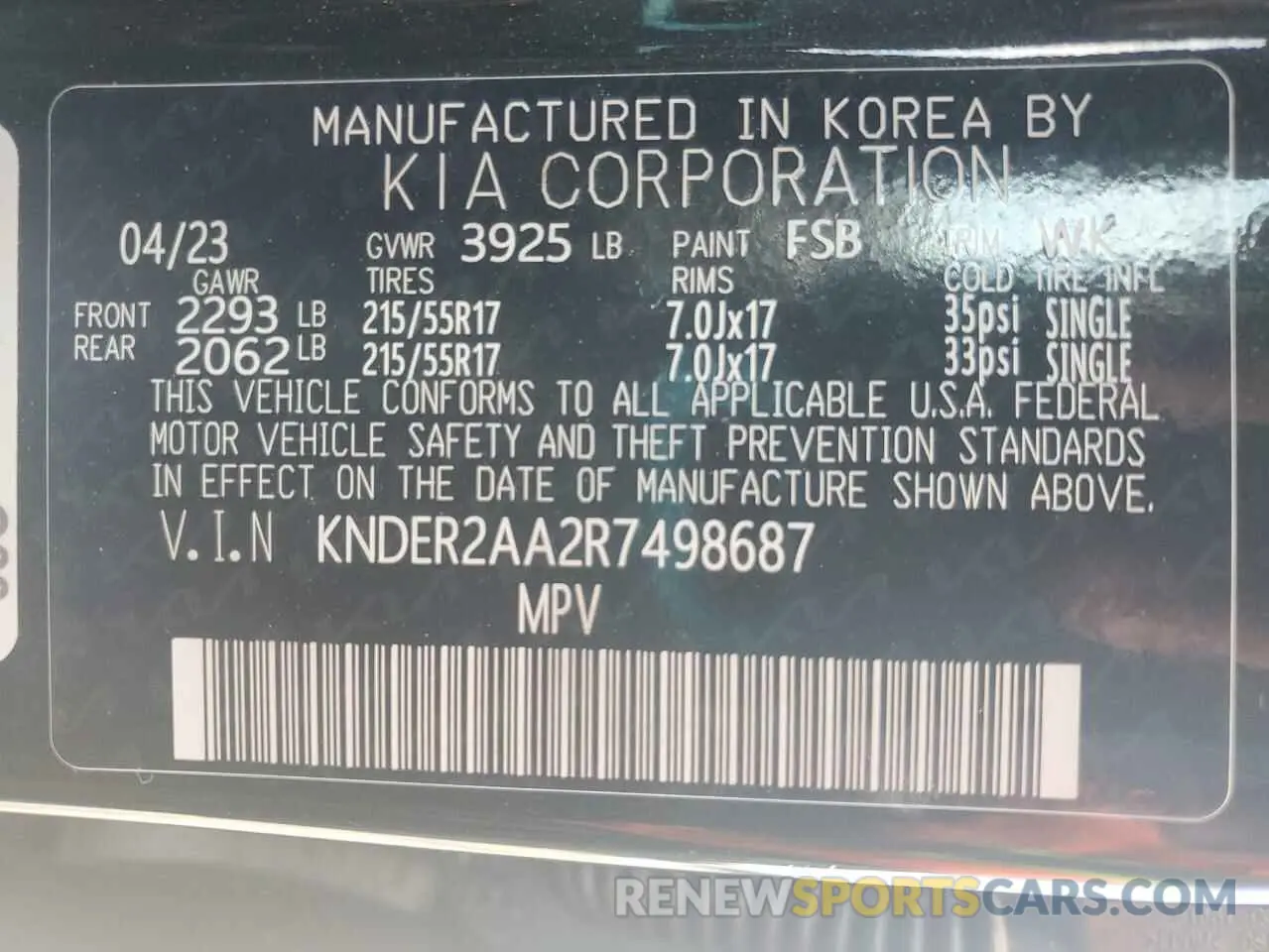 13 Photograph of a damaged car KNDER2AA2R7498687 KIA SELTOS 2024