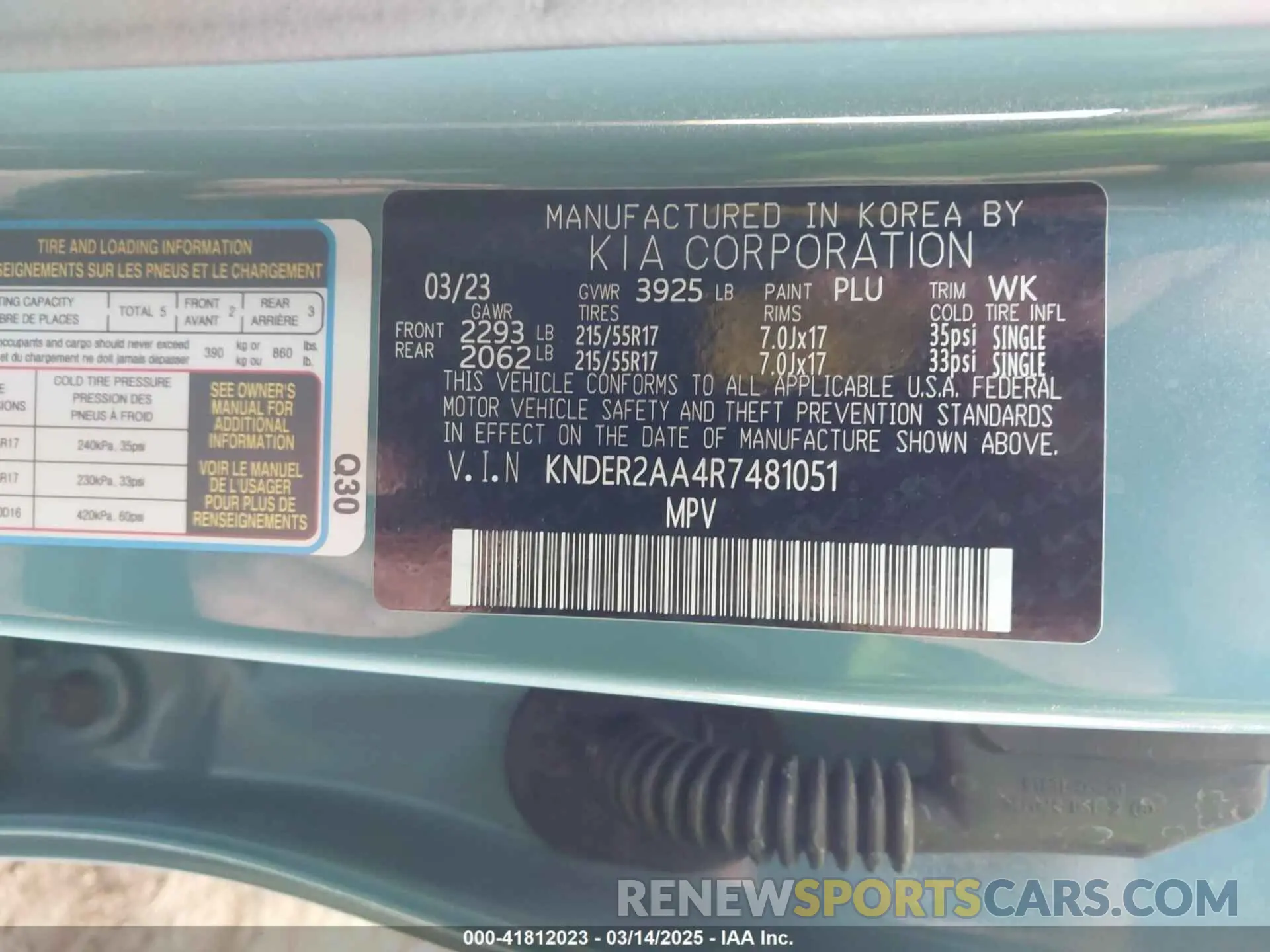 9 Photograph of a damaged car KNDER2AA4R7481051 KIA SELTOS 2024