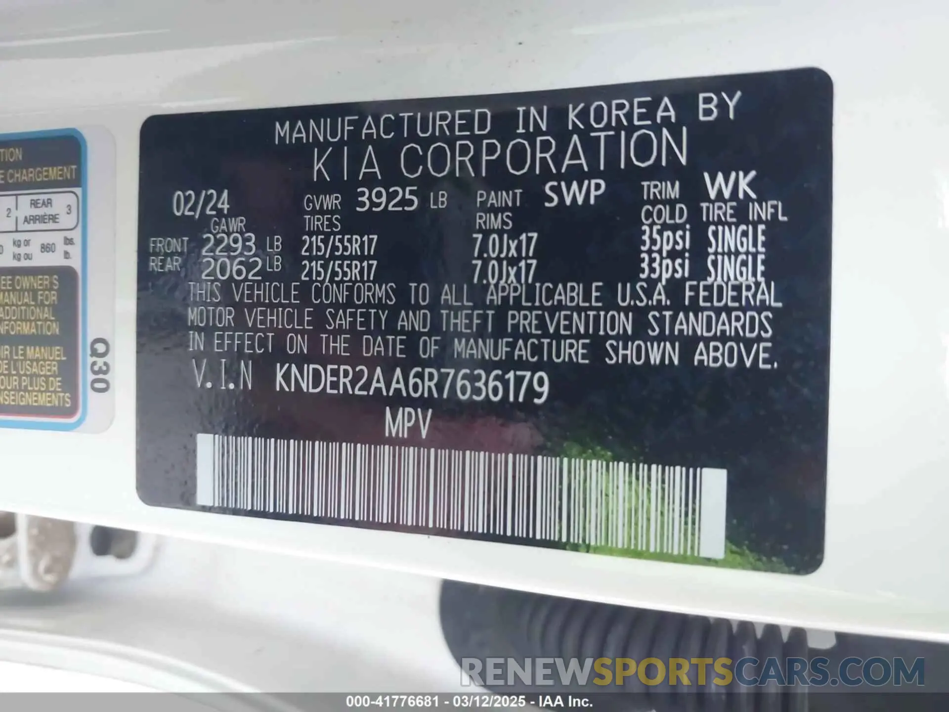9 Photograph of a damaged car KNDER2AA6R7636179 KIA SELTOS 2024