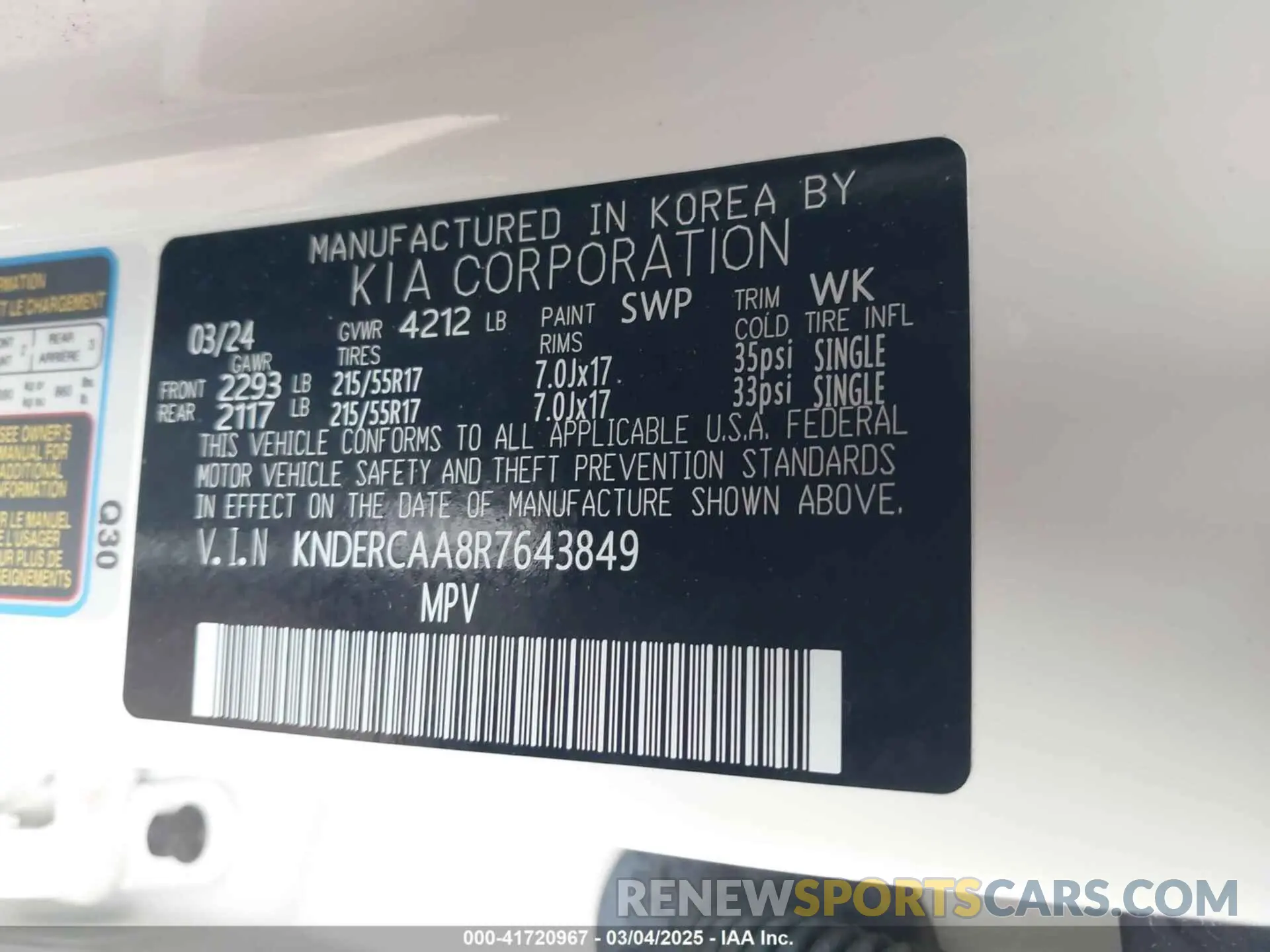 9 Photograph of a damaged car KNDERCAA8R7643849 KIA SELTOS 2024