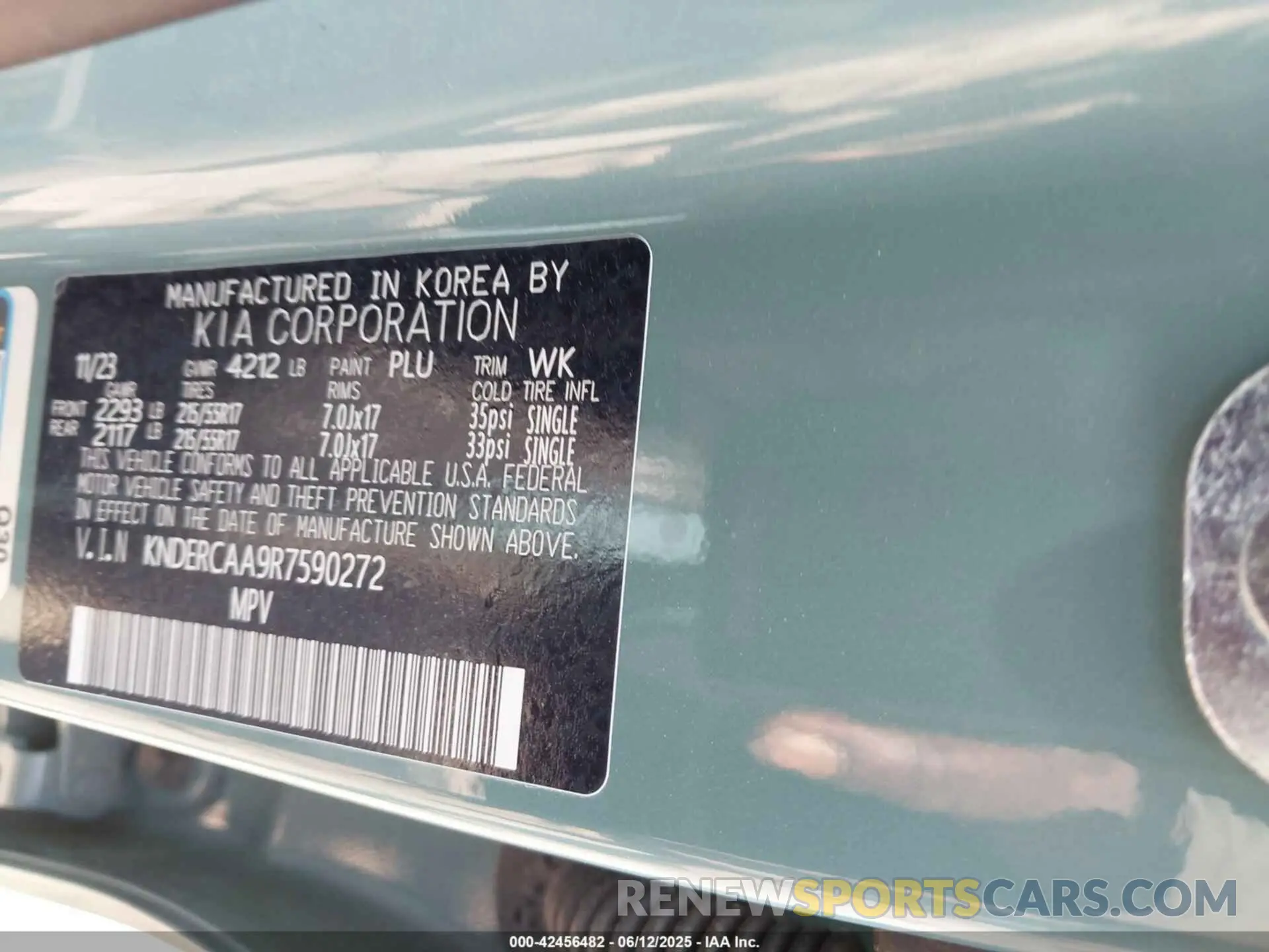 9 Photograph of a damaged car KNDERCAA9R7590272 KIA SELTOS 2024