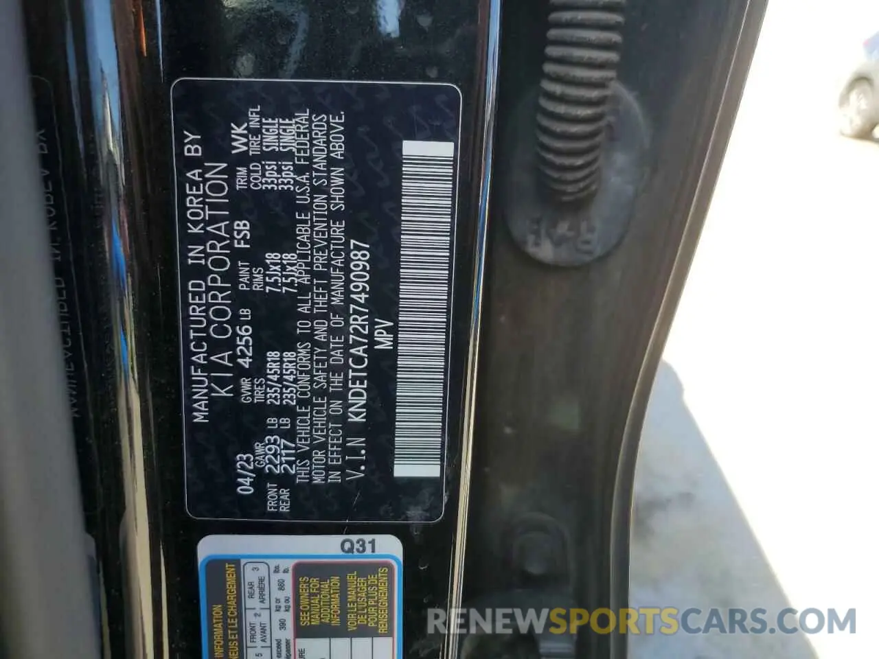 14 Photograph of a damaged car KNDETCA72R7490987 KIA SELTOS 2024
