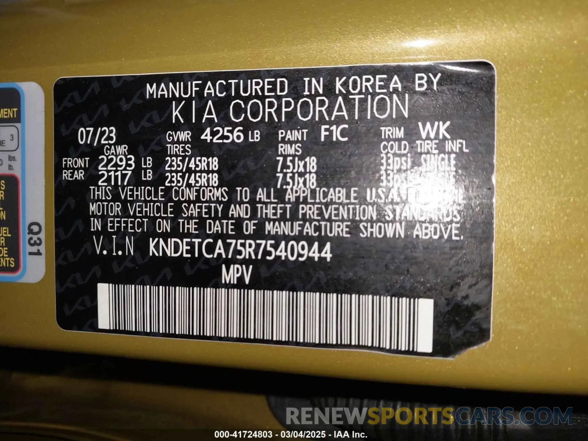 9 Photograph of a damaged car KNDETCA75R7540944 KIA SELTOS 2024