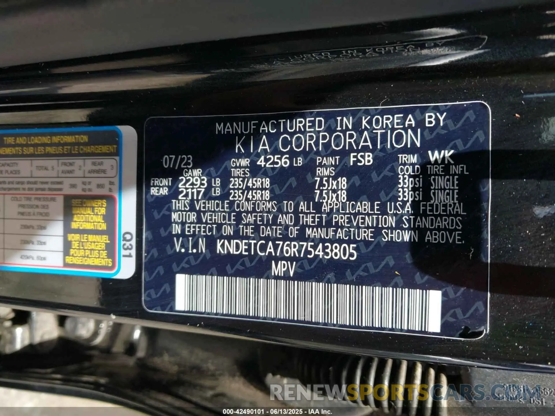 9 Photograph of a damaged car KNDETCA76R7543805 KIA SELTOS 2024