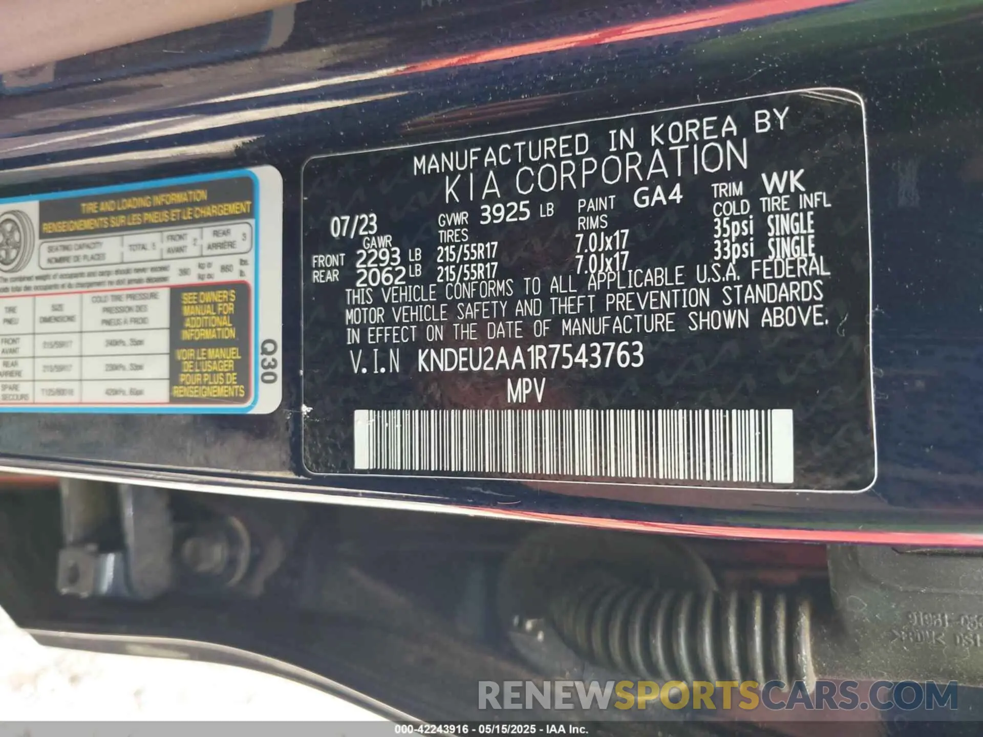 9 Photograph of a damaged car KNDEU2AA1R7543763 KIA SELTOS 2024