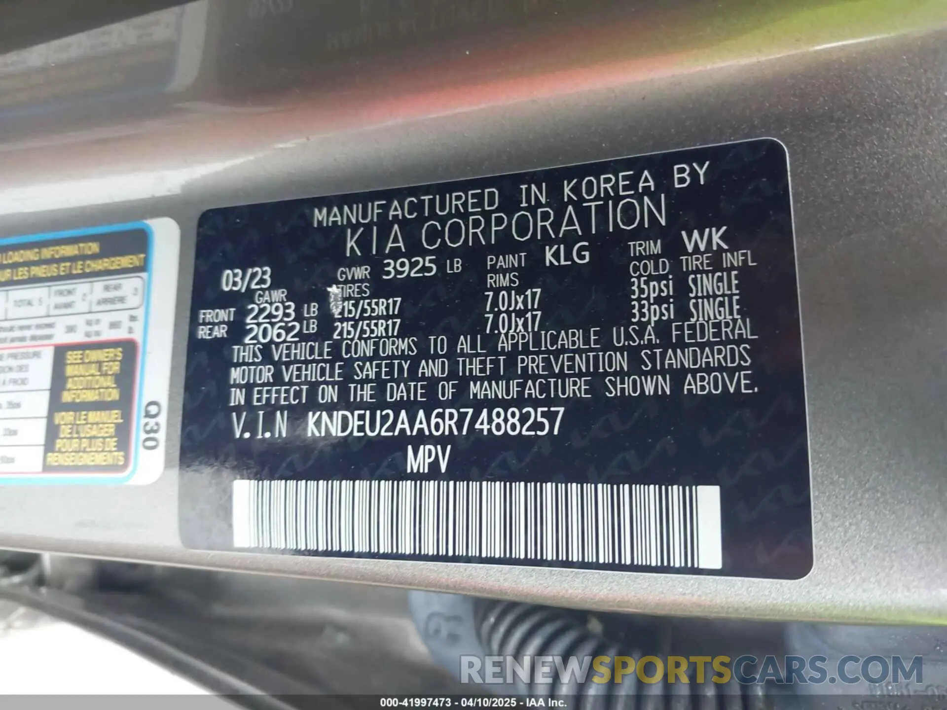 9 Photograph of a damaged car KNDEU2AA6R7488257 KIA SELTOS 2024