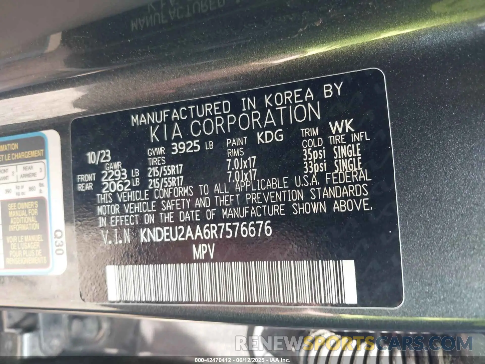 9 Photograph of a damaged car KNDEU2AA6R7576676 KIA SELTOS 2024