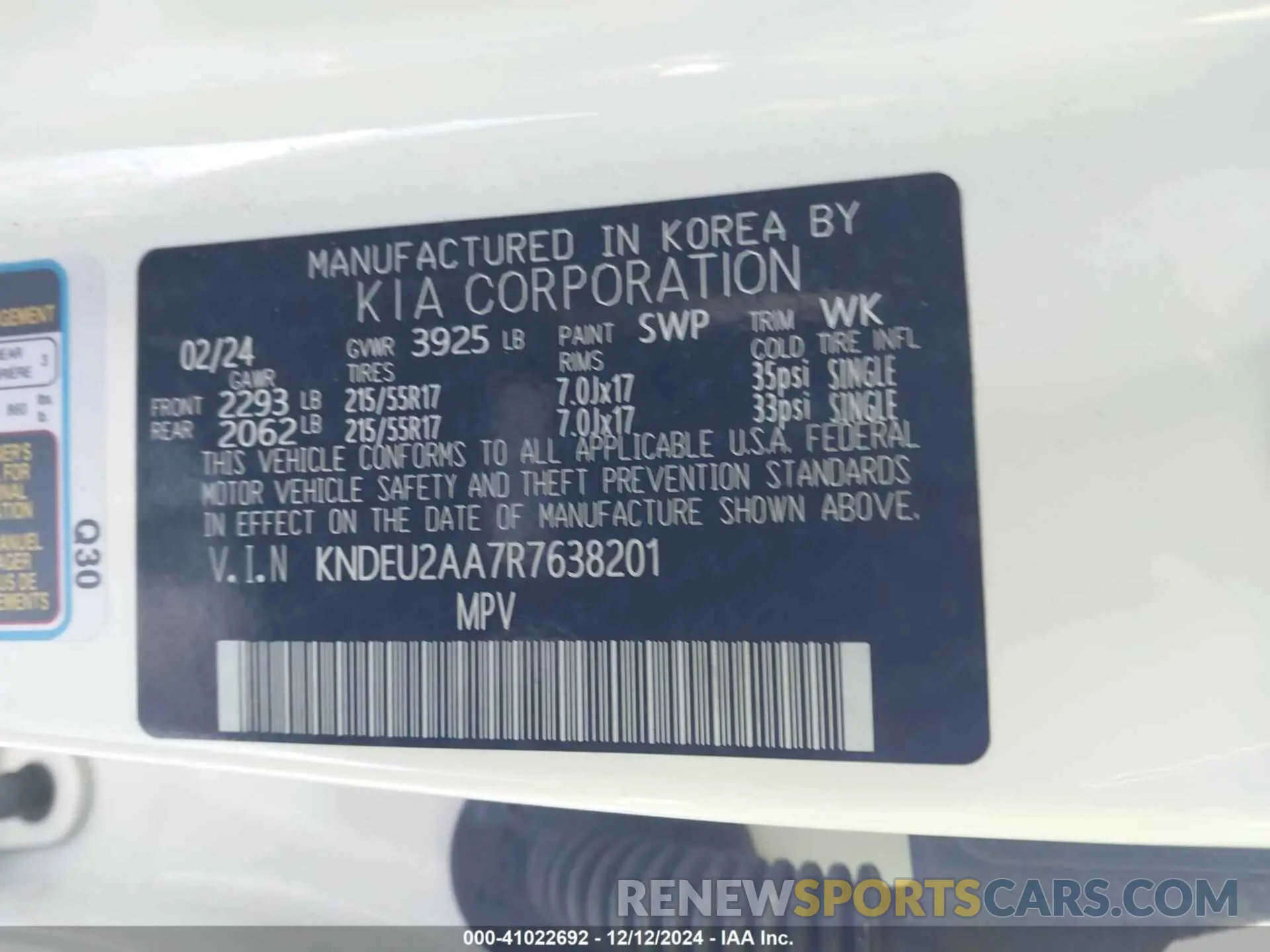 9 Photograph of a damaged car KNDEU2AA7R7638201 KIA SELTOS 2024