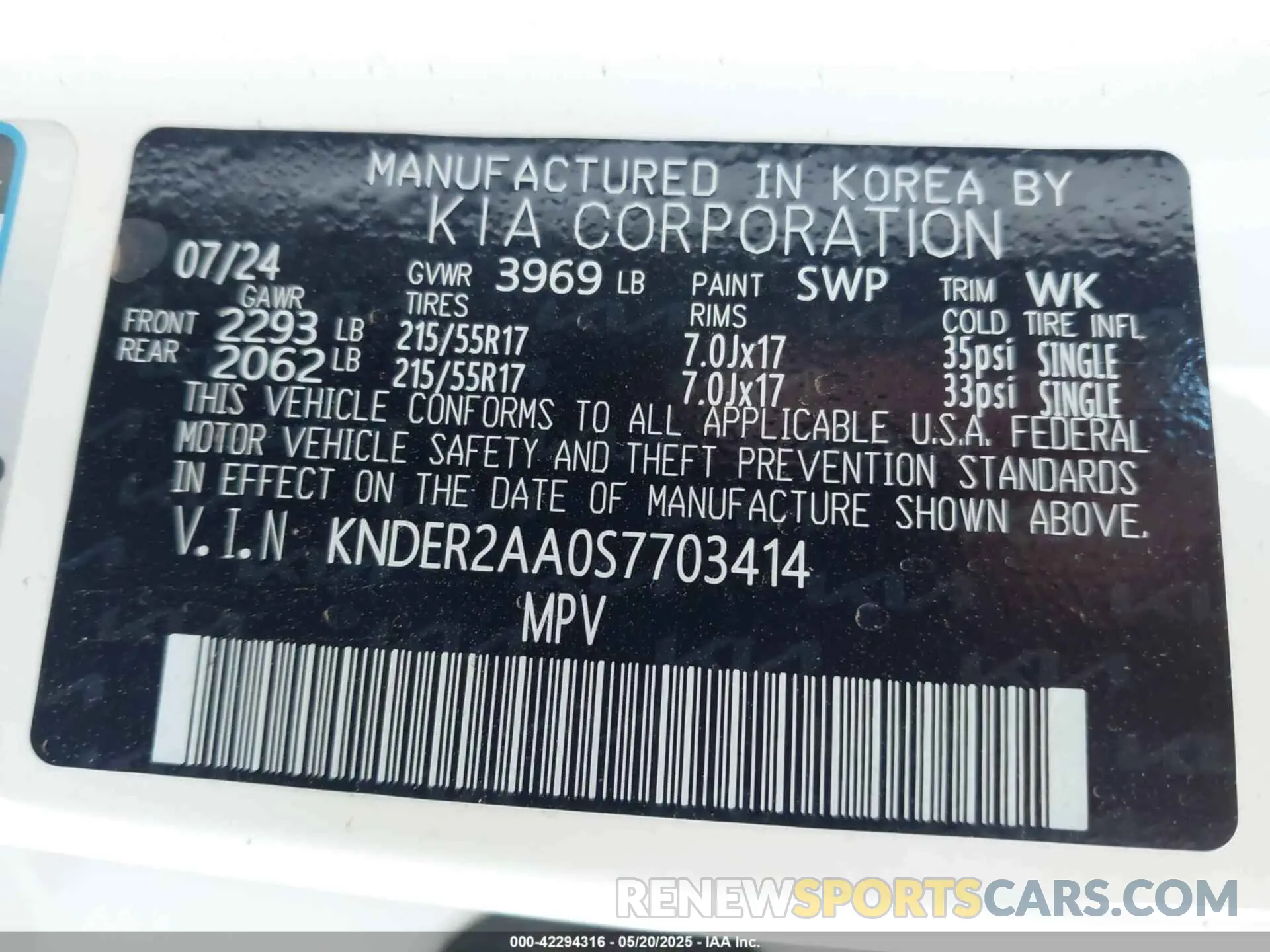 9 Photograph of a damaged car KNDER2AA0S7703414 KIA SELTOS 2025