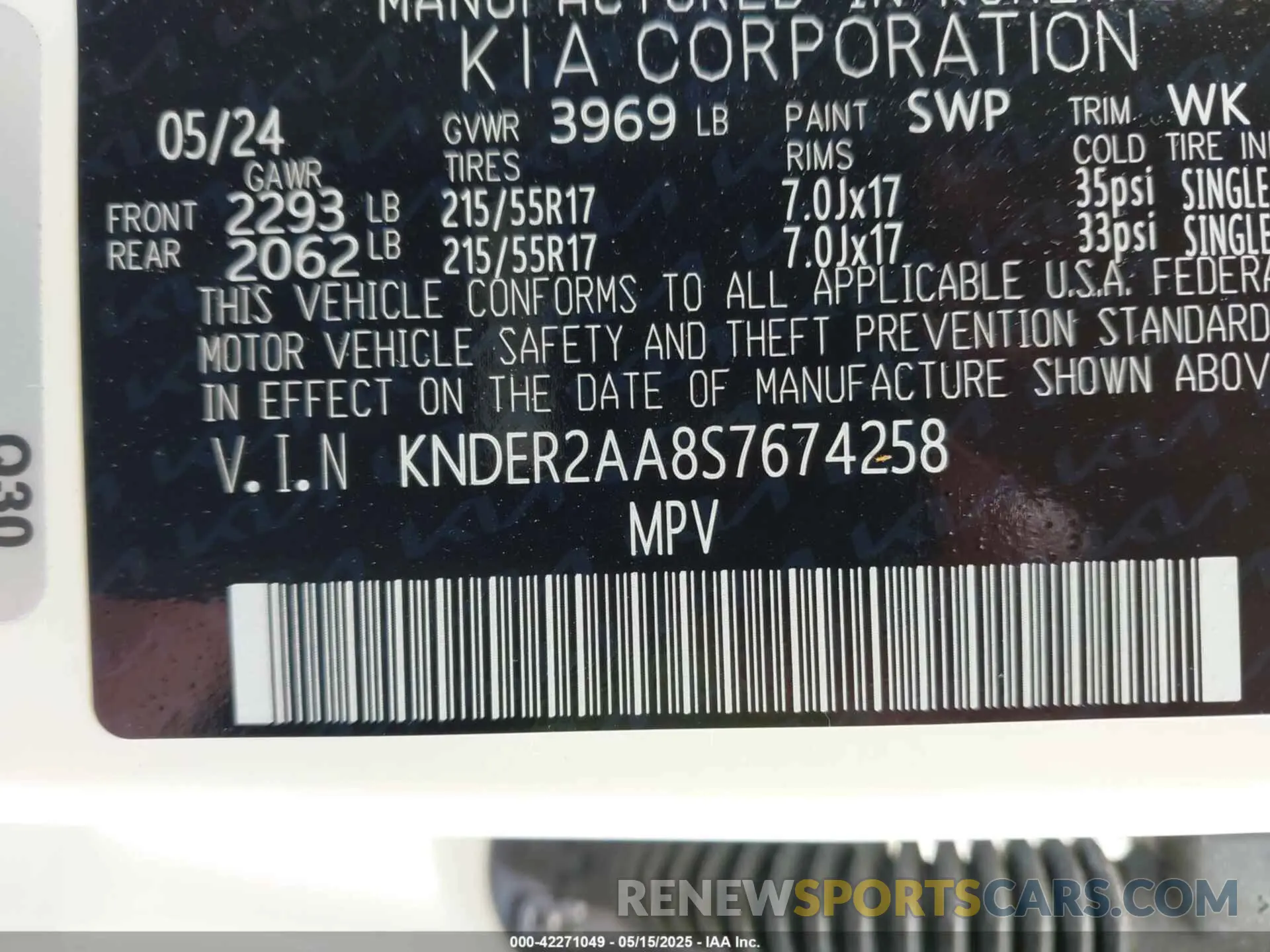 9 Photograph of a damaged car KNDER2AA8S7674258 KIA SELTOS 2025