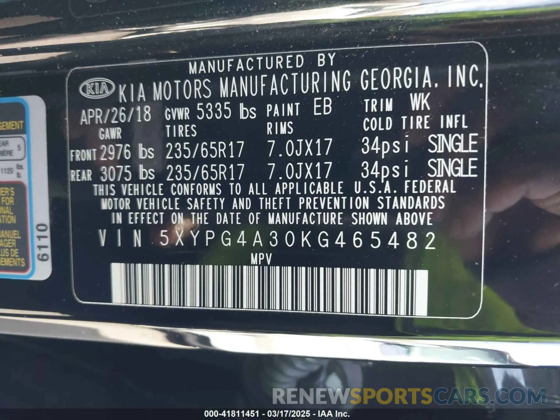 9 Photograph of a damaged car 5XYPG4A30KG465482 KIA SORENTO 2019