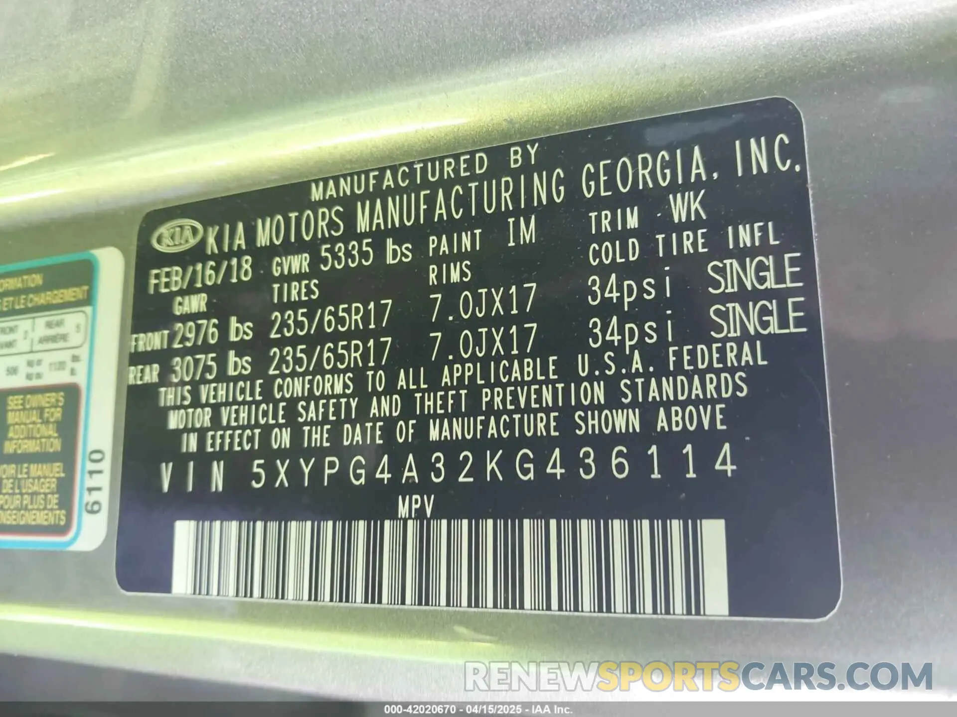 9 Photograph of a damaged car 5XYPG4A32KG436114 KIA SORENTO 2019