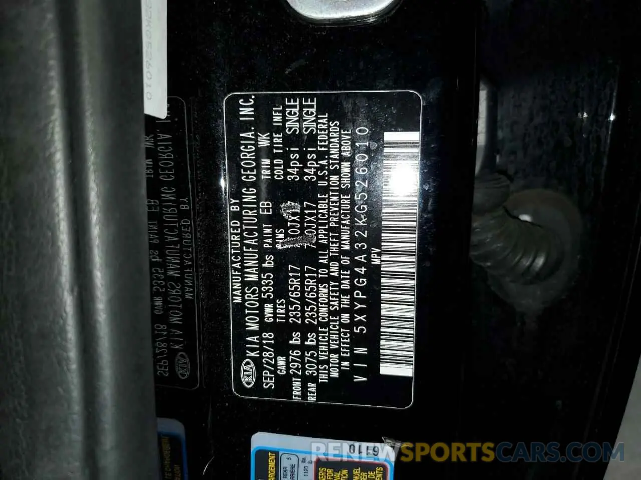 13 Photograph of a damaged car 5XYPG4A32KG526010 KIA SORENTO 2019