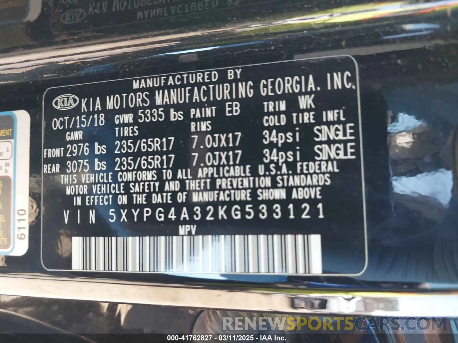 9 Photograph of a damaged car 5XYPG4A32KG533121 KIA SORENTO 2019