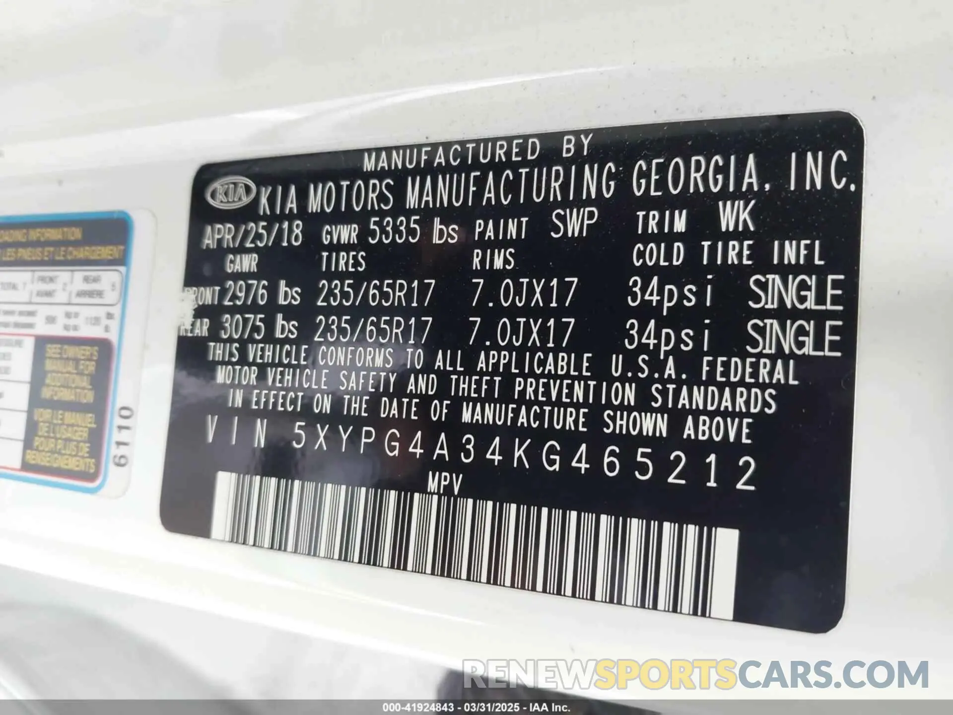 9 Photograph of a damaged car 5XYPG4A34KG465212 KIA SORENTO 2019