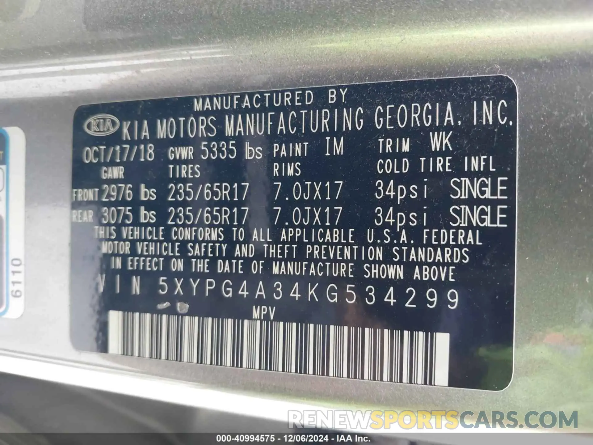 9 Photograph of a damaged car 5XYPG4A34KG534299 KIA SORENTO 2019