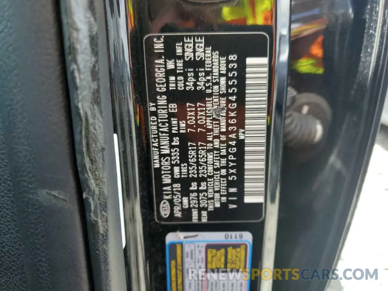 13 Photograph of a damaged car 5XYPG4A36KG455538 KIA SORENTO 2019