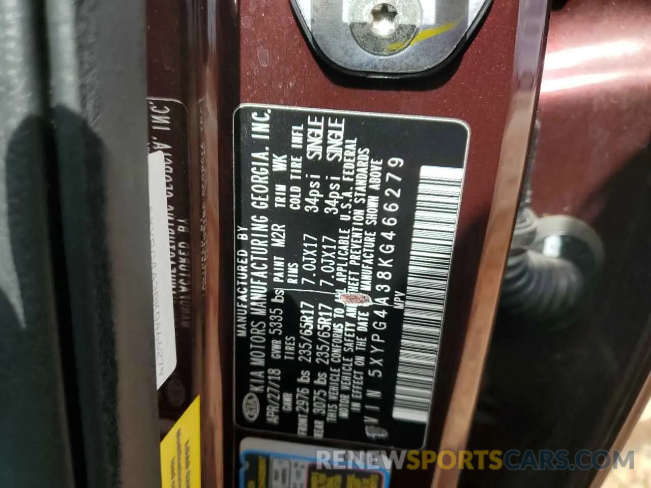 13 Photograph of a damaged car 5XYPG4A38KG466279 KIA SORENTO 2019